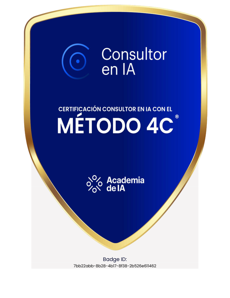 Distintivo de Consultor en IA con el Método 4C de la Academia de IA